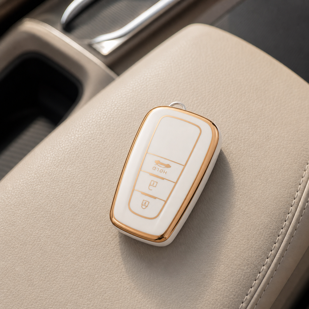 Toyota Type G (3 button) key cover in a lifestyle setting