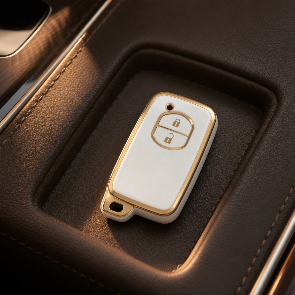 Toyota Type E key cover in a lifestyle setting