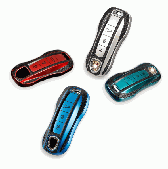 Porsche key fob cover (2018+) Leather Design - 911, Cayenne, Macan, Panamera.