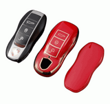 Porsche key fob cover (2010-2018) Gold trim design- 911, Cayenne, Macan, Panamera.