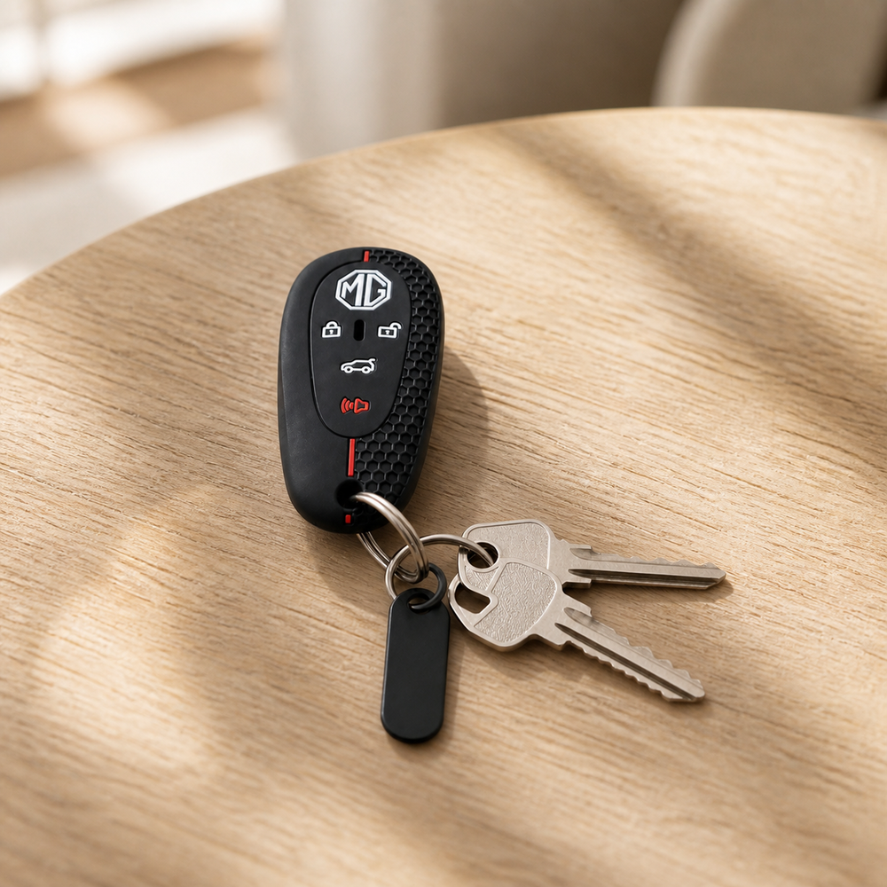 MG Type D key cover in a lifestyle setting