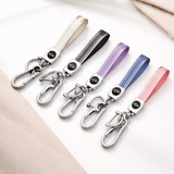 Universal Metal Car Keychain | Silver Trim | TPU Lanyard