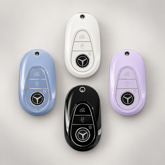 Mercedes-Benz Key Cover - 3 button | Silver Trim | Fits multiple models | key fob cover