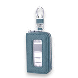 Universal PU Leather Car Key Holder with Window - Keychain Case for Vehicle Remote