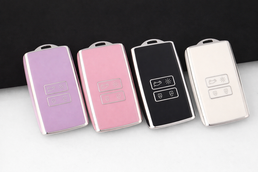Renault key cover - Silver trim | Koleos, Megane, Arkana, Captur | Renault key fob case
