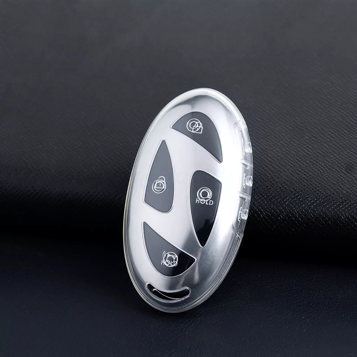 Hyundai key cover - Transparent | Fits all buttons | Kona, i30, Ioniq, Elantra, Santa Fe etc | Car key accessories | key fob cover