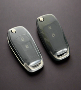 Ford Key Cover - Transparent | 2 or 3 button Flip key for Ranger, Focus, Everest, Fiesta, Mondeo | Ford Accessories