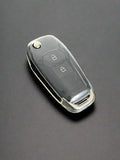 Ford Key Cover - Transparent | 2 or 3 button Flip key for Ranger, Focus, Everest, Fiesta, Mondeo | Ford Accessories