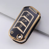 Mahindra Key Cover for Scorpio, XUV700, PIK-UP Etc – Gold Trim TPU.