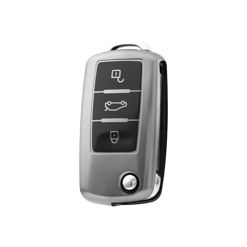 Volkswagen/Skoda car key cover - Metallic Finish | Key fob cover for VW Golf, Passat, Eos, Polo, Jetta, Caddy, Skoda Superb, Octavia