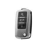 Volkswagen/Skoda car key cover - Metallic Finish | Key fob cover for VW Golf, Passat, Eos, Polo, Jetta, Caddy, Skoda Superb, Octavia