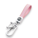 Quilted Leather Keychain – Premium Metal Clip Key Holder
