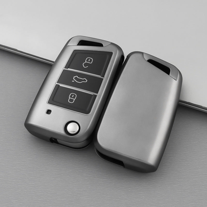 Volkswagen/Skoda car key cover - Metallic Finish | Key fob cover for VW Golf, Passat, T-Roc, Polo, Tiguan, Touareg