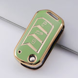 Mahindra Key Cover for Scorpio, XUV700, PIK-UP Etc – Gold Trim TPU.