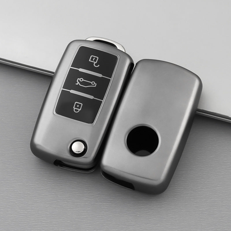 Volkswagen/Skoda car key cover - Metallic Finish | Key fob cover for VW Golf, Passat, Eos, Polo, Jetta, Caddy, Skoda Superb, Octavia