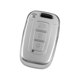 Hyundai and Kia key cover - 3 button Silver | Veloster, i30, Elantra, accent, ix35, tucson, sportage, Cerato | Hyundai Accessories - Keysleeves