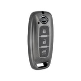 Nissan Key Cover - Metallic Finish | 3 button | Qashqai, X-Trail, Navara, Patrol key fob cover | Nissan Accessories