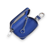 Universal PU Leather Car Key Holder with Window - Keychain Case for Vehicle Remote