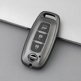 Nissan Key Cover - Metallic Finish | 3 button | Qashqai, X-Trail, Navara, Patrol key fob cover | Nissan Accessories