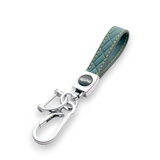 Quilted Leather Keychain – Premium Metal Clip Key Holder