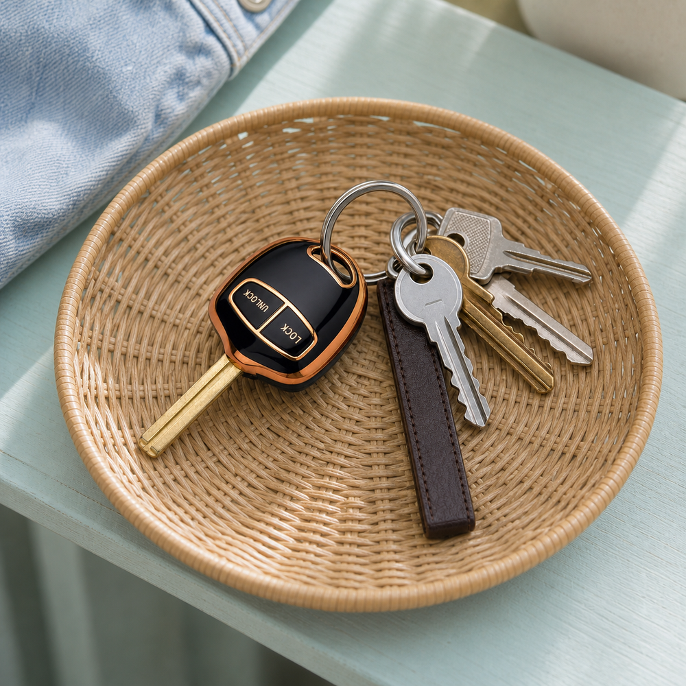 Mitsubishi Type A key cover in a lifestyle setting