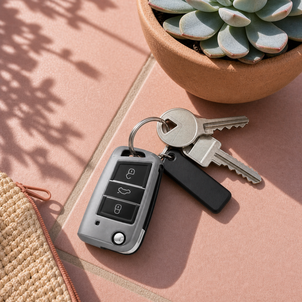 Audi Type E key cover in a lifestyle setting