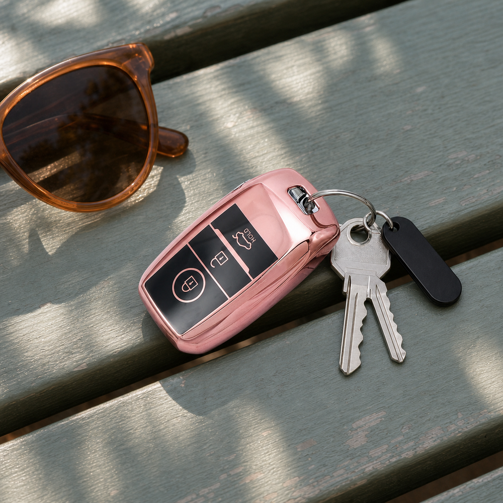Kia Type D key cover in a lifestyle setting