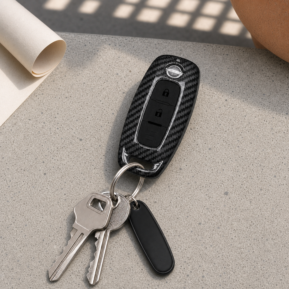 Nissan Type F key cover in a lifestyle setting