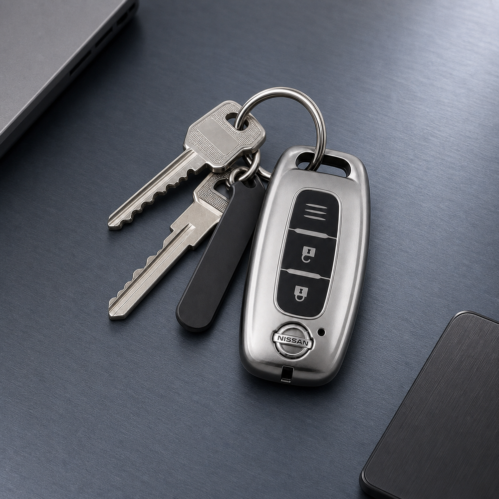 Nissan Type F key cover in a lifestyle setting