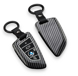 BMW key cover - carbon fibre pattern - 3/4 button | key fob case for X1, X2, X3, X5, 2 series, 3 series, 5 series etc