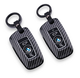 BMW key cover - carbon fibre pattern - 3/4 button | key fob case for X1, X2, X3, X5, 2 series, 3 series, 5 series etc