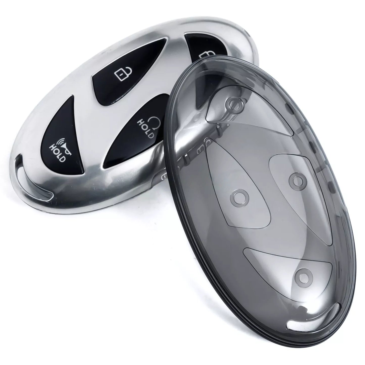 Hyundai key cover - Transparent | Fits all buttons | Kona, i30, Ioniq, Elantra, Santa Fe etc | Car key accessories | key fob cover