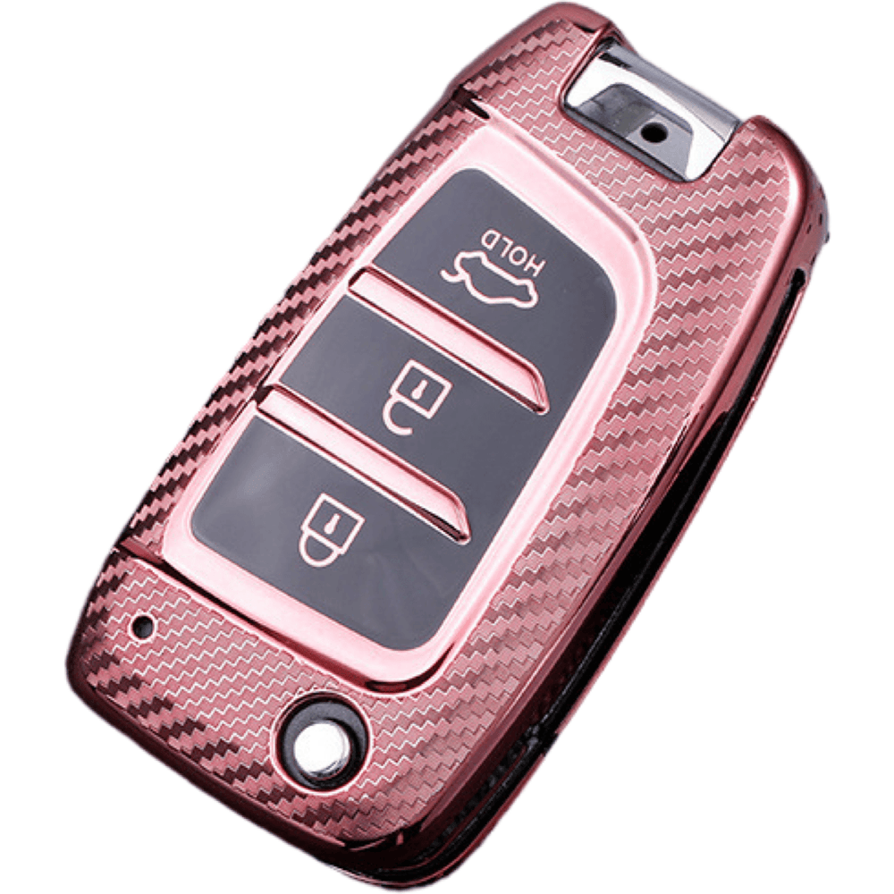 Hyundai key cover carbon fibre pink | i30, tucson, kona | Keysleeves car accessories