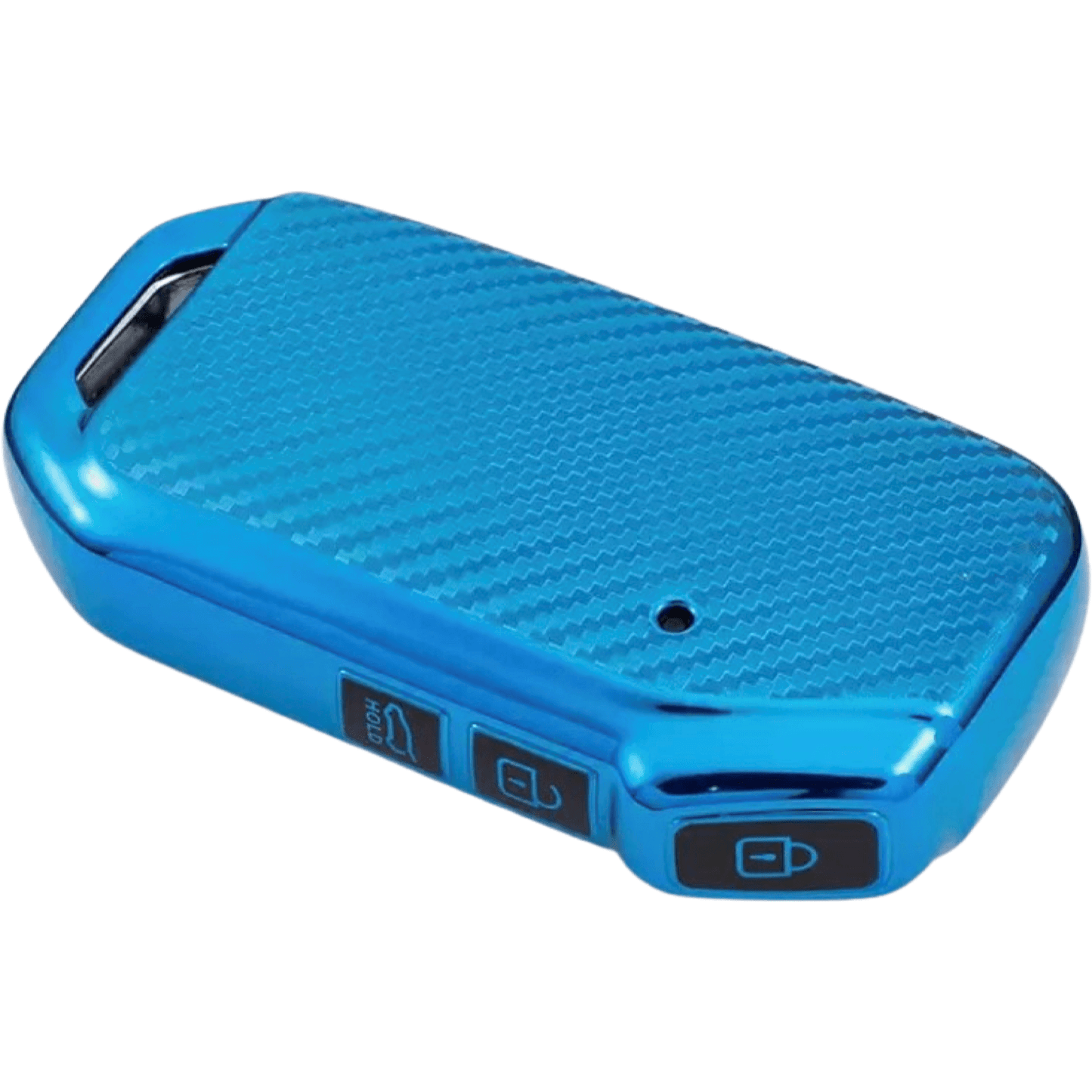 Kia key cover carbon fibre pattern blue | Cerato and sportage (2019+) Car key Cover | Kia Accessories - Keysleeves