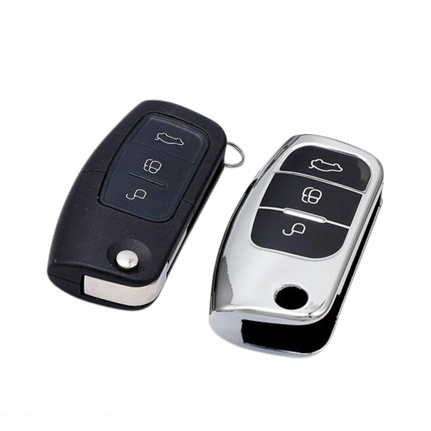 Ford key cover gloss silver | Keysleeves