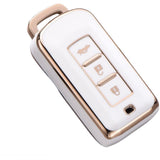 Mitsubishi key cover white | Outlander, ASX, Lancer key fob cover-keysleeves
