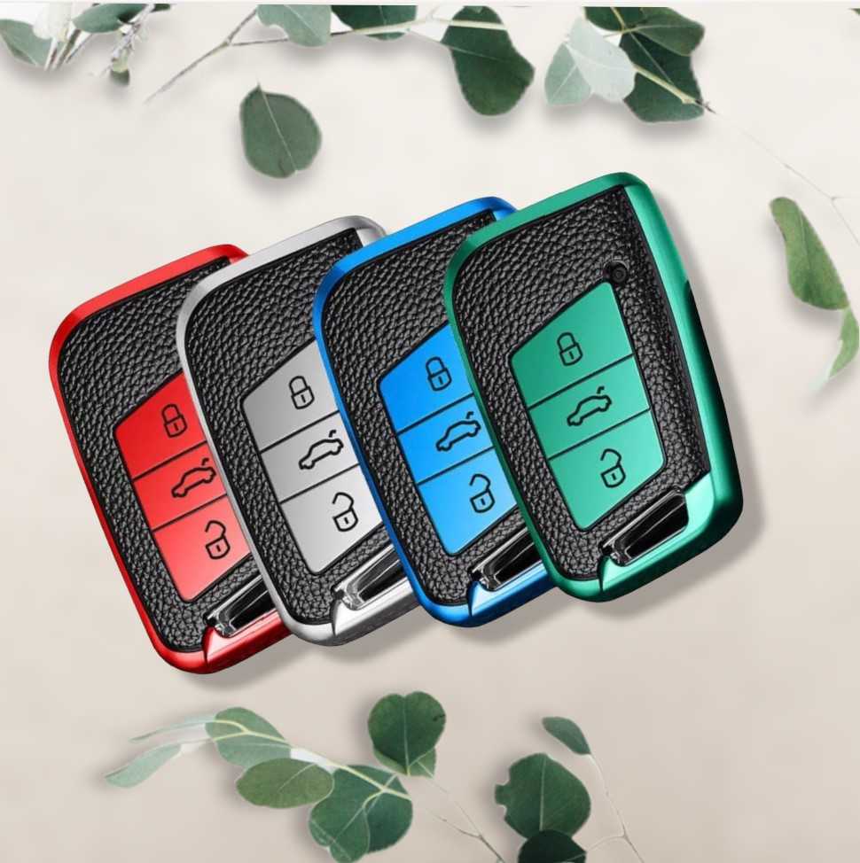 Volkswagen car key cover leather | Key fob cover for VW Golf, Passat, Arteon | Volkswagen Accessories - Keysleeves