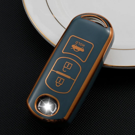 Mazda Key cover blue | Mazda 2, 3, 6, CX-3, CX-5 (3-button) car key cover | Mazda Accessories - Keysleeves