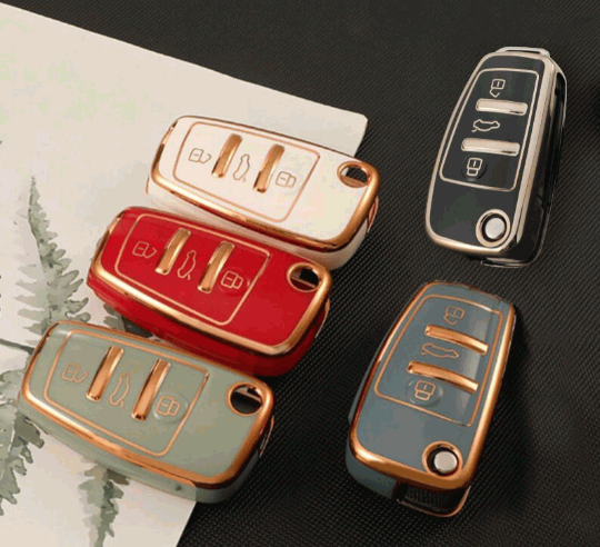 thumbnail image 2 of Universal Audi Key Fob Cover Case – For A1 A3 A6 Q2 Q3 Q7 TT TTS R8 S3 S6 RS3 (t58cf) 2 of 5