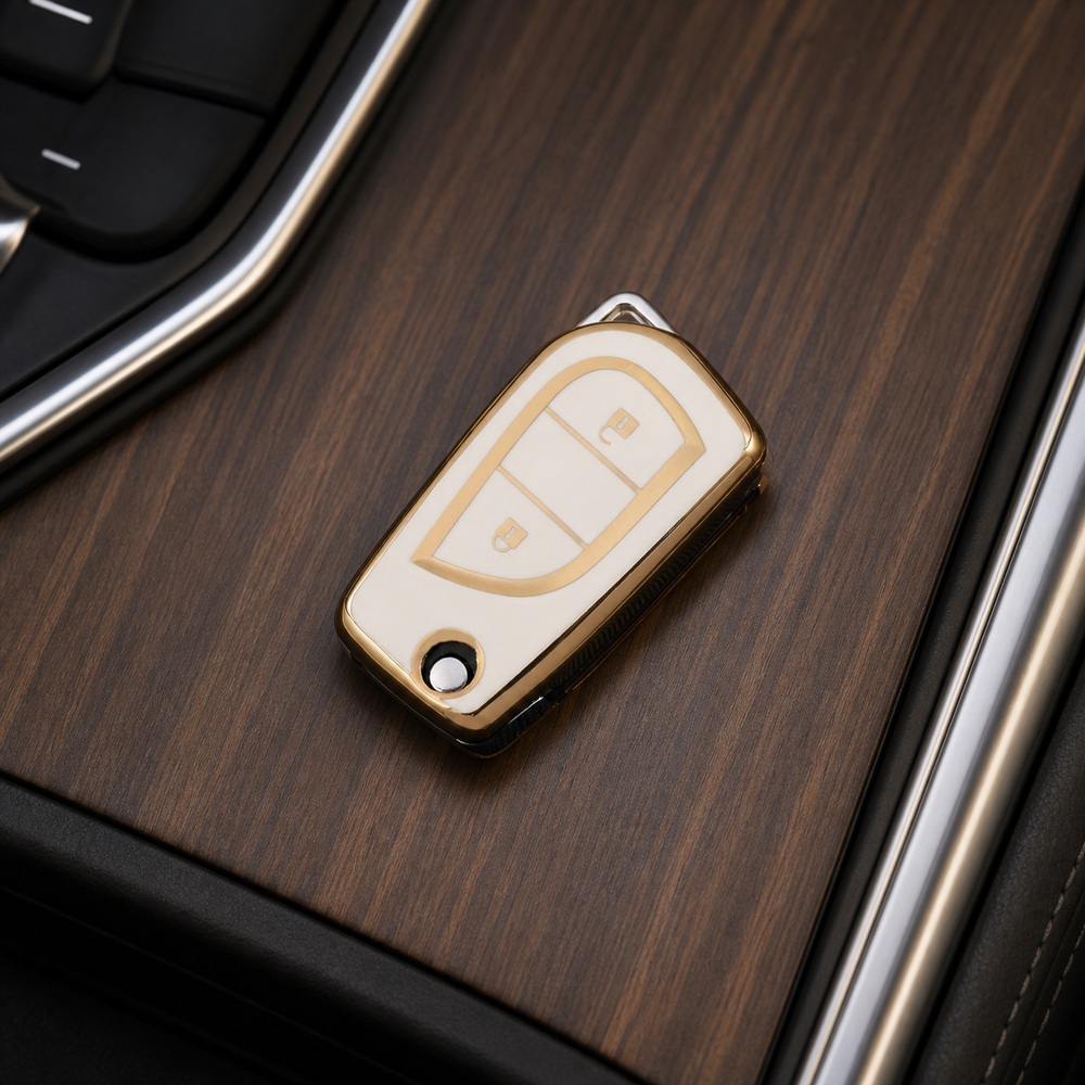 Toyota Type D key cover in a lifestyle setting