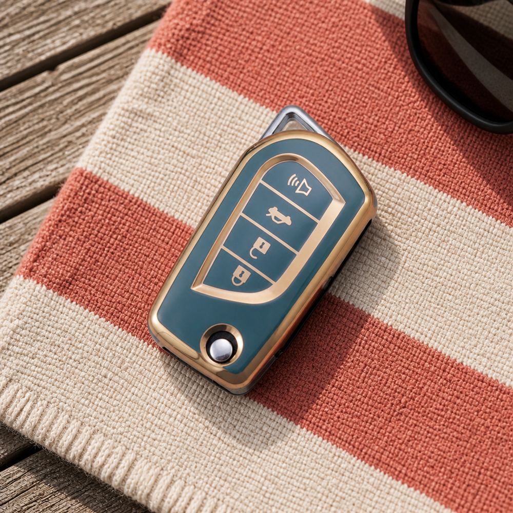 Toyota Type D key cover in a lifestyle setting