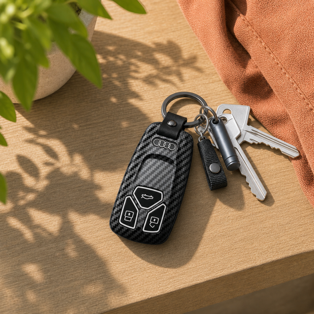 Audi Type D key cover in a lifestyle setting