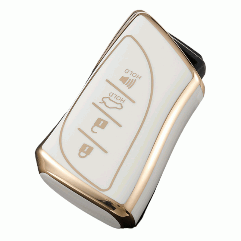 Lexus Car Key Cover (2019+) 4 button | IS200, IS250, IS300, IS350, ES300, RC200T﻿, RC300, RC350, LX570, NX200, NX300, RX350, RX450 key fob cover white