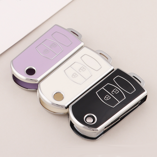 Mazda Flip key cover | Mazda 2, 3, 6, CX-3, CX-5, RX8, CX-9, MX-5 (2-button) car key fob cover