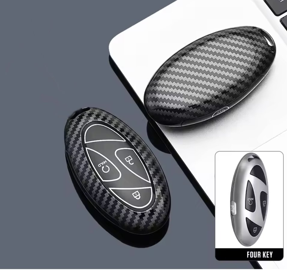 Hyundai key cover - Carbon Fibre design | Multiple button variations | Kona, i30, Ioniq, Tucson etc | Car key accessories | key fob cover