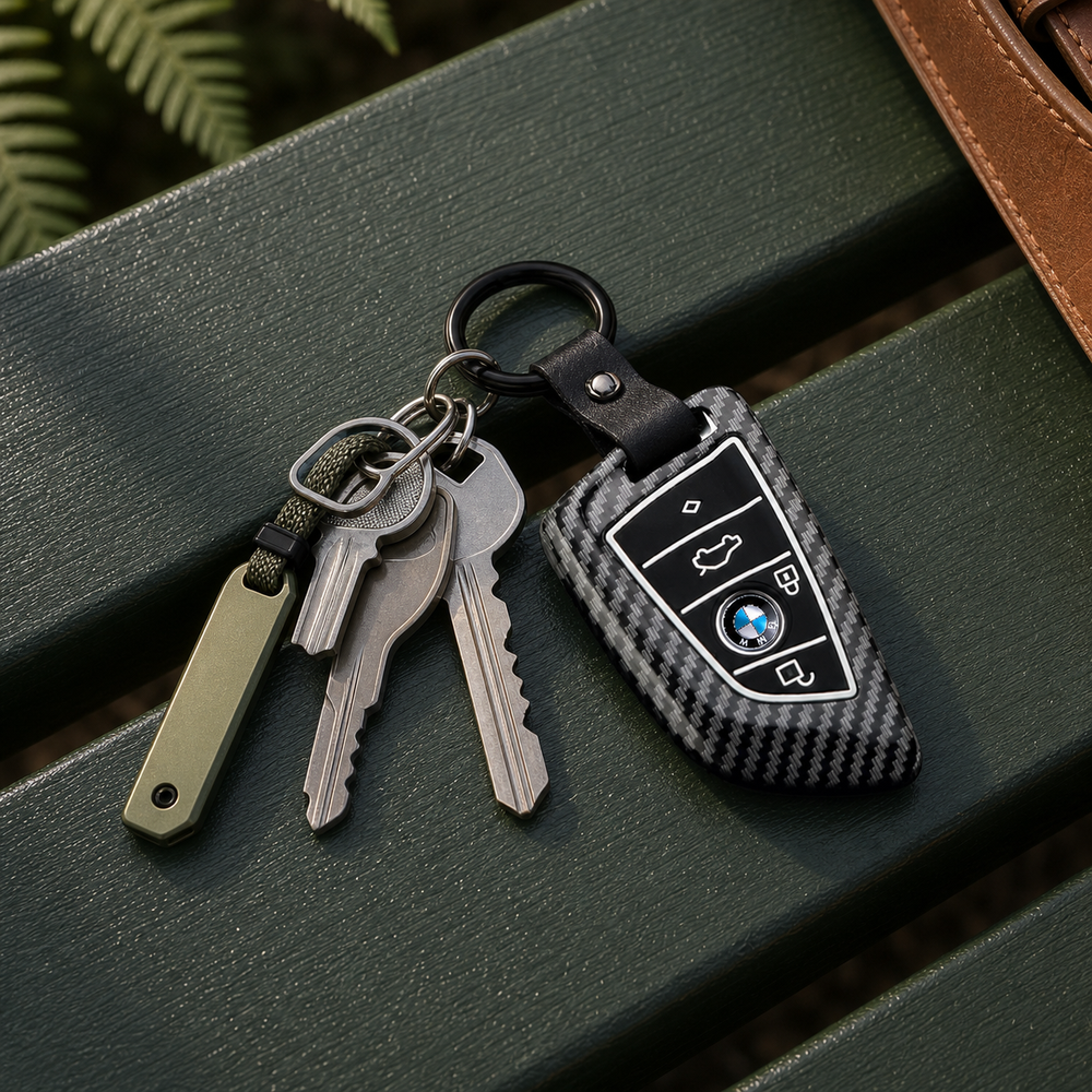 BMW Type D key cover in a lifestyle setting