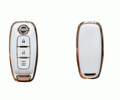 Nissan Key Cover 2022+ | 2 or 3 button | Qashqai, X-Trail, Navara, Patrol key fob cover | Nissan Accessories white