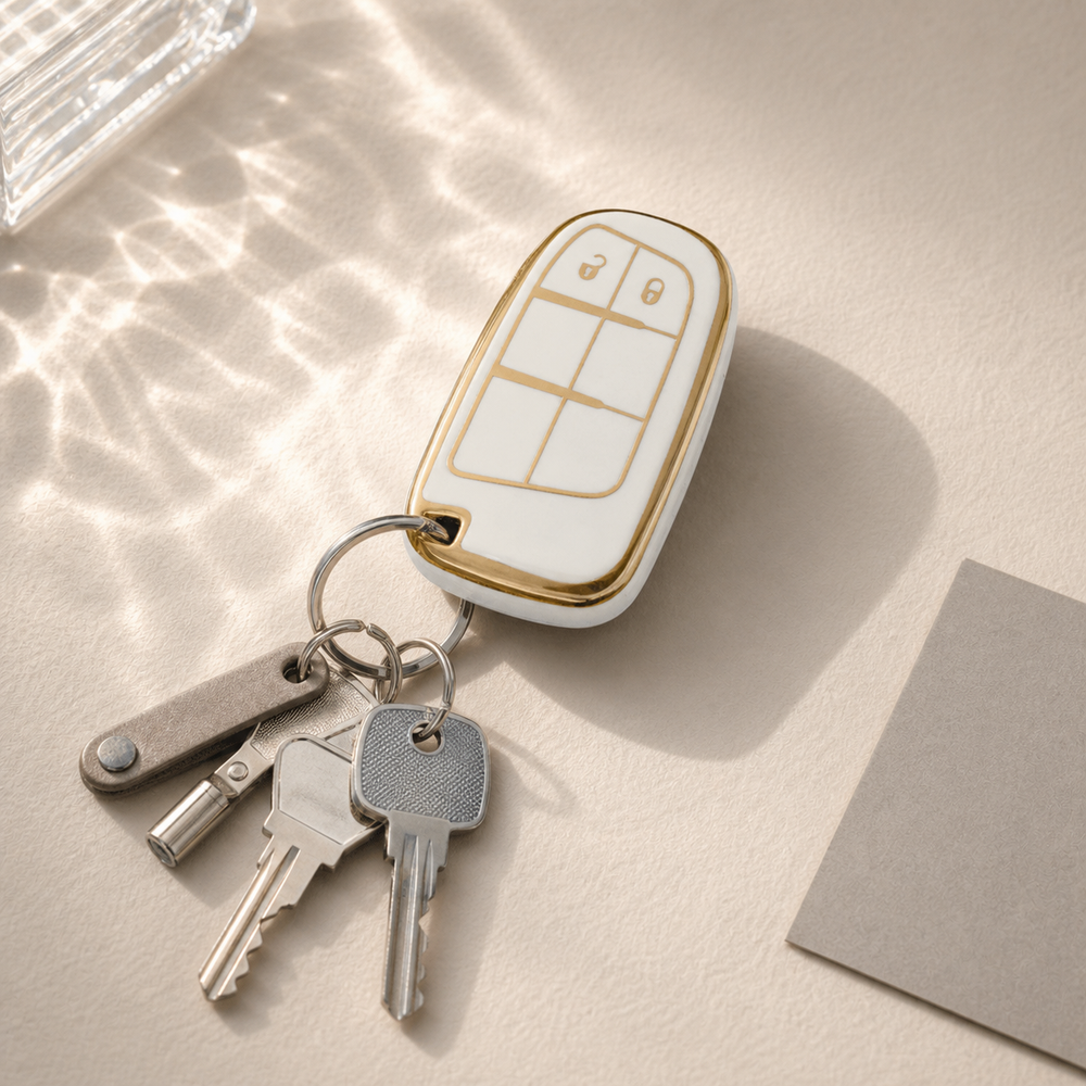 Chrysler Type B key cover in a lifestyle setting