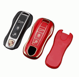 Porsche key fob cover (2018+) Gold Trim - 911, Cayenne, Macan, Panamera.