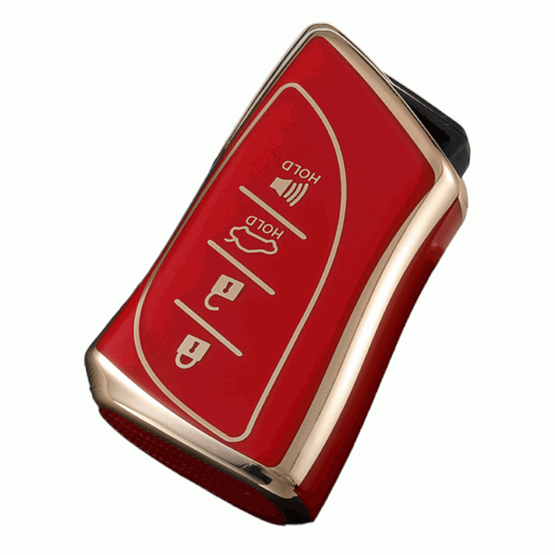 Lexus Car Key Cover (2019+) 4 button | IS200, IS250, IS300, IS350, ES300, RC200T﻿, RC300, RC350, LX570, NX200, NX300, RX350, RX450 key fob cover red